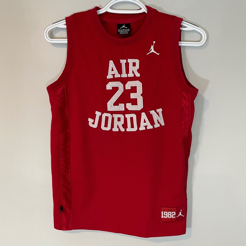 Nike‎ Air Jordan Kids Red 23 Mesh Athletic Tank Top Jersey Boys Size M 10-12